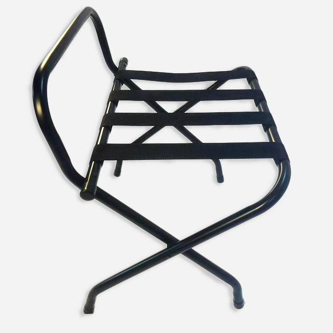 LUGGAGE BLACK MATT RACK METAL WITH BACK REST